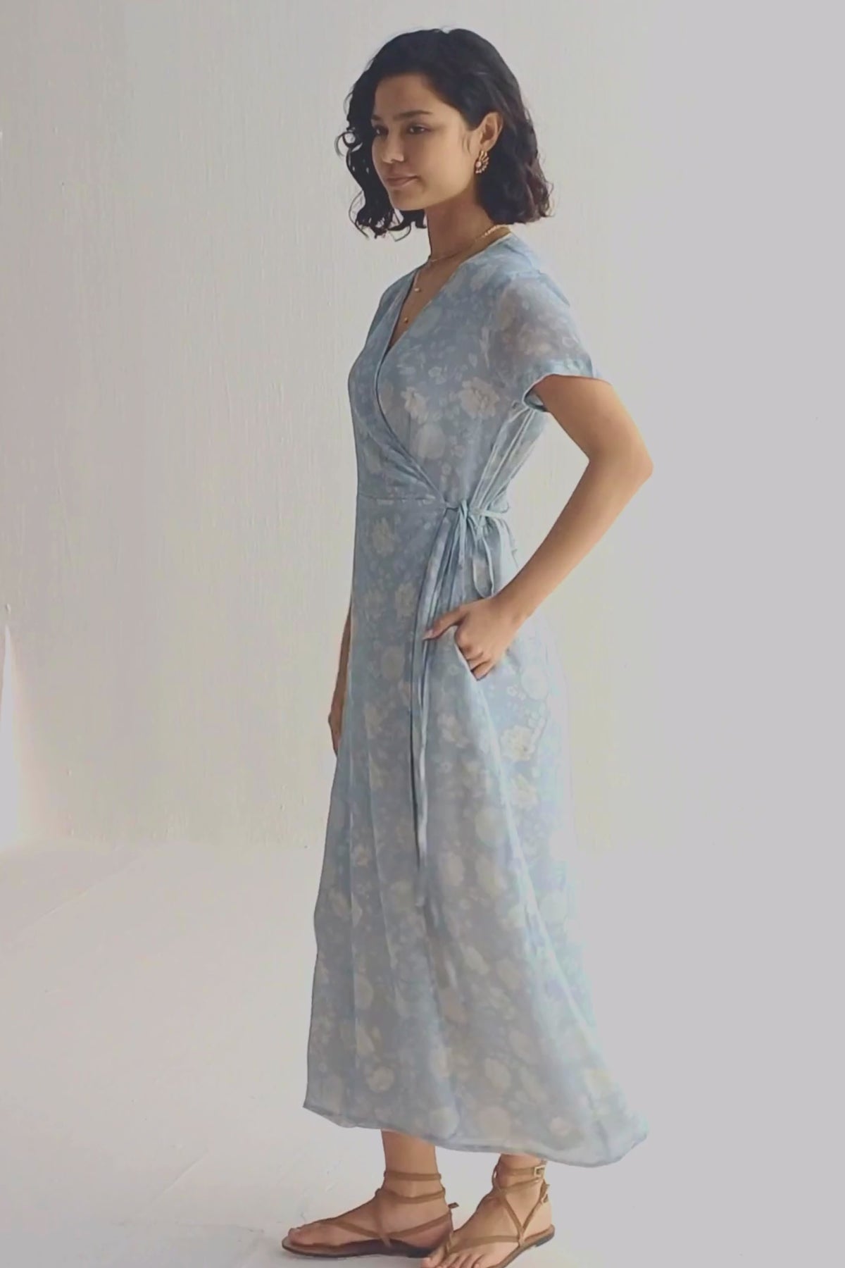 Maxi Wrap Dress in Florals Moodshot Videos