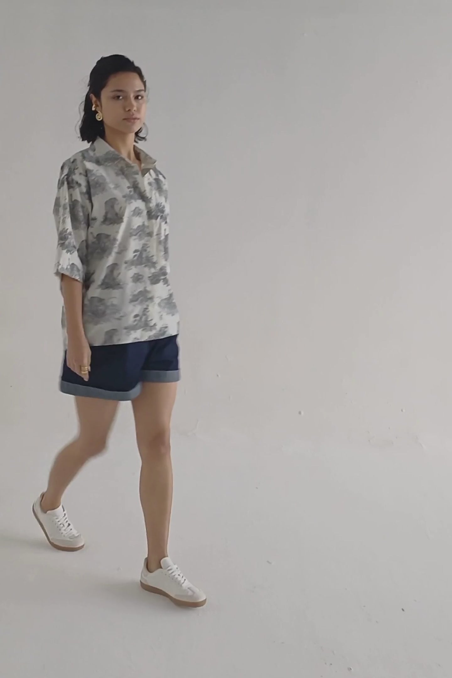 Oversized High-Low Shirt in Animal print