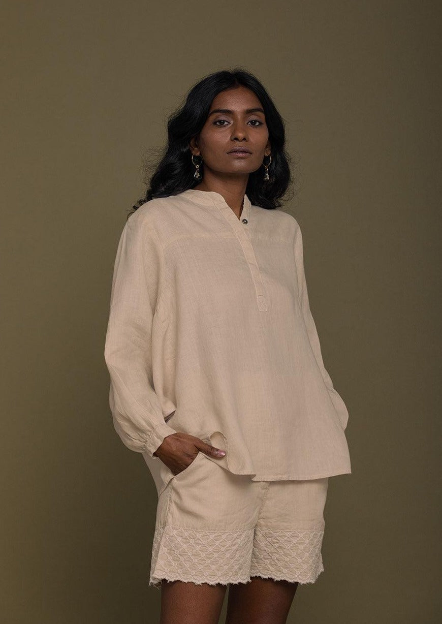 Sand Beige The Afternoon Thunderstorm Shirt by Reistor